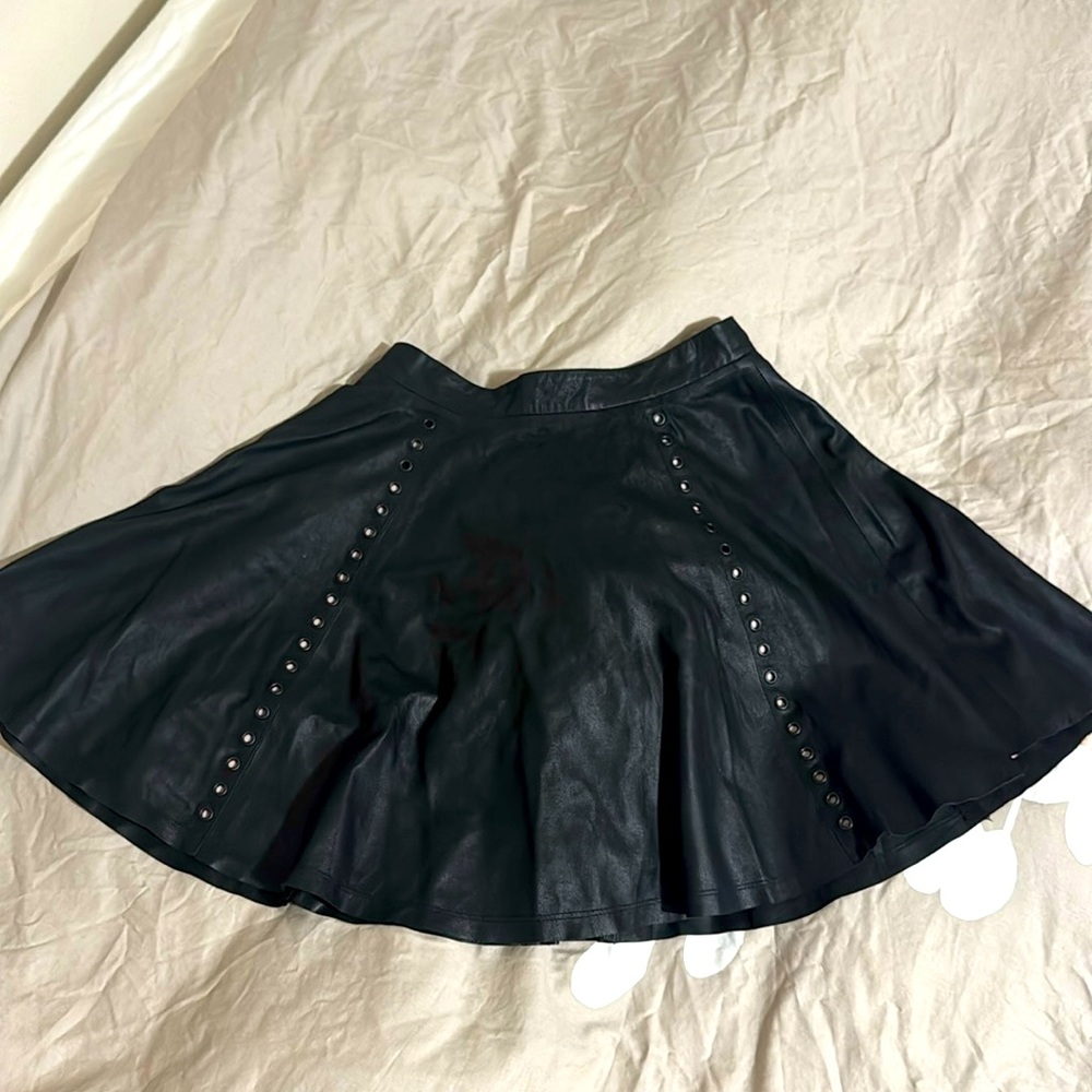 Alice + Olivia Leather Skater Skirt - XS